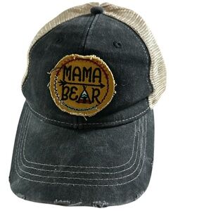 New Womens Ponytail hat Mama Bear